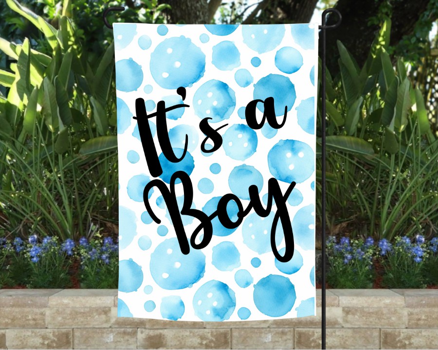 It's A Boy Polka Dots Garden Flag