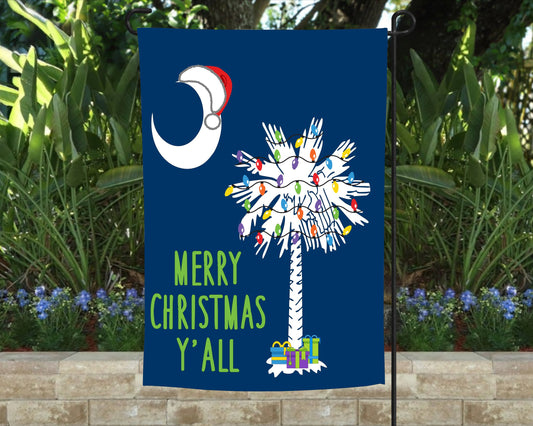 SC Christmas Garden Flag