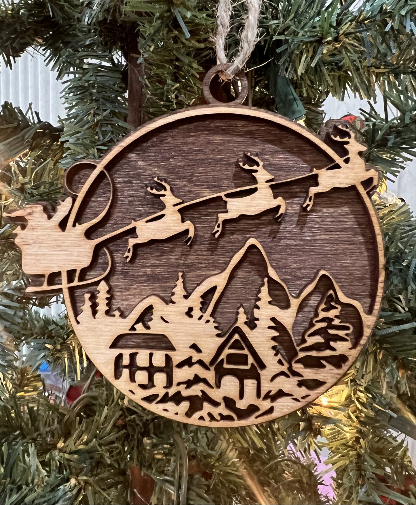 Santa's Sleigh Christmas Ornament