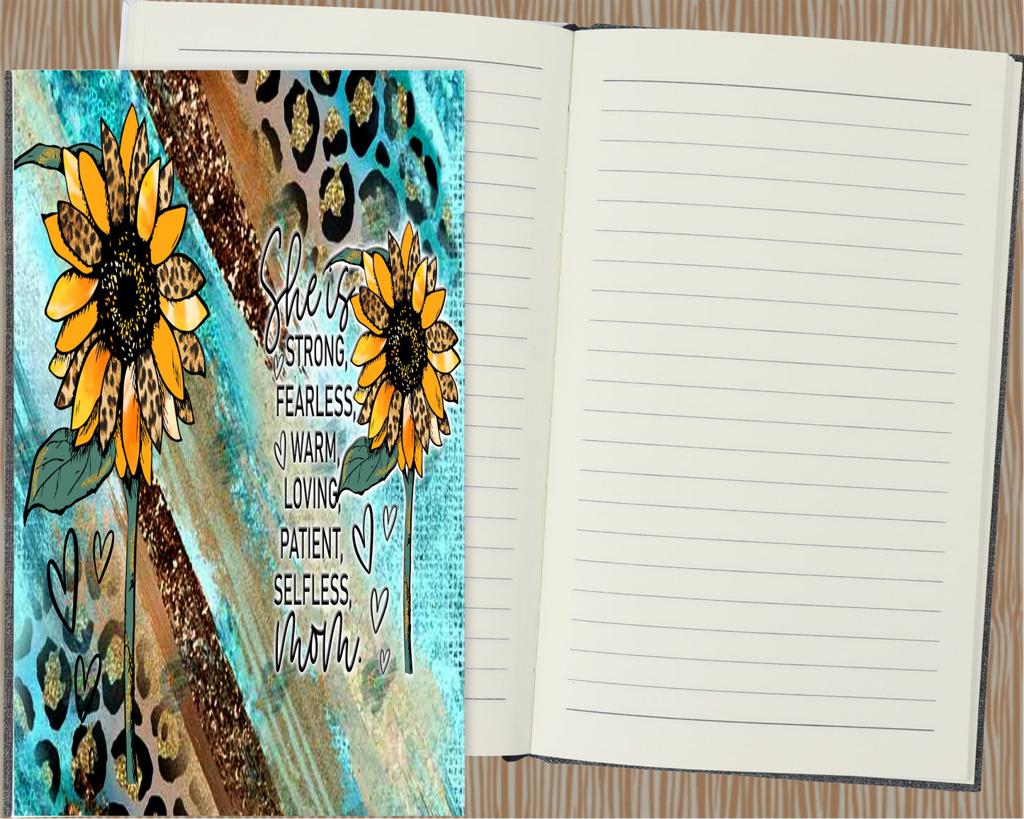 She Is Strong Mom Canvas Journal, Gift For Her, Religious Gifts, Handmade Journal, Notebook, Diary, Prayer Journal
