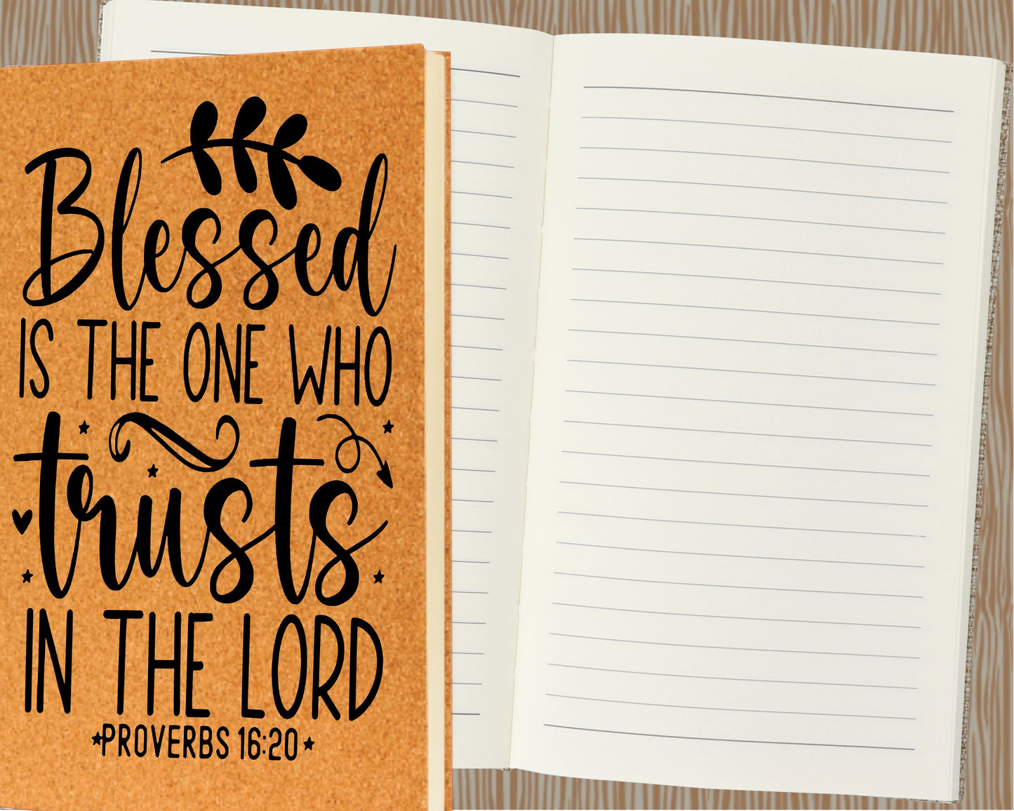 Blessed Is The One Who Trusts In The Lord Journal, Handmade Journal, Engraved Journal, Notebook, Prayer Journal