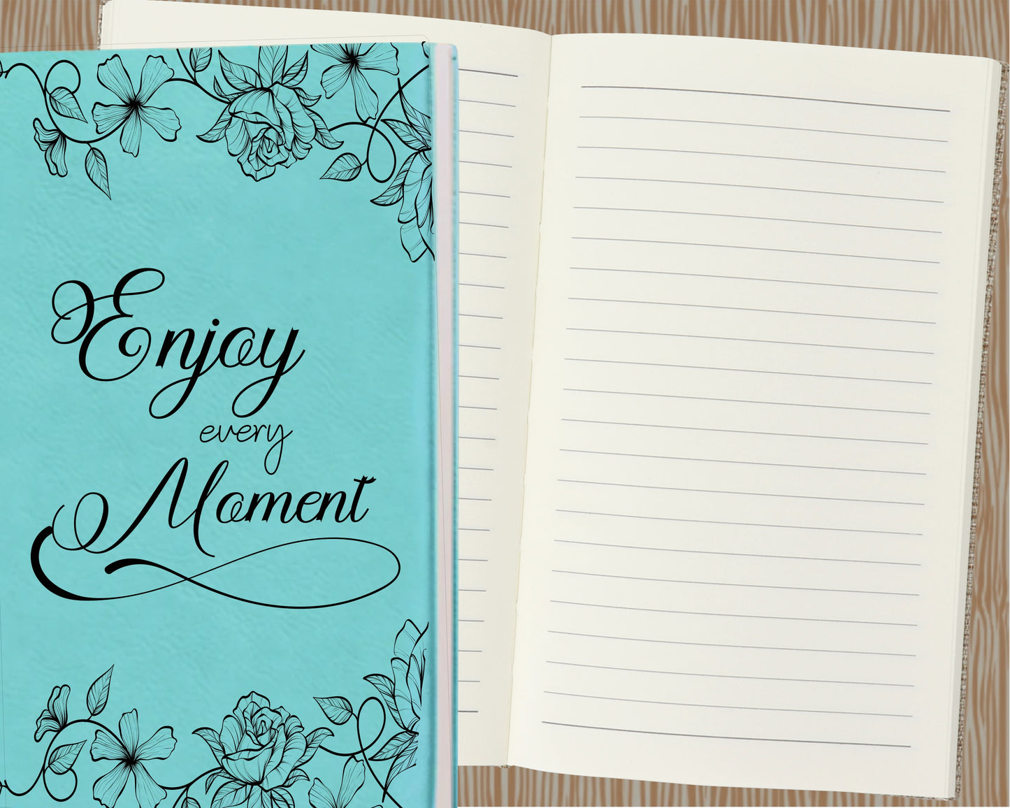Enjoy Every Moment Journal, Inspirational Journal, Engraved Journal, Handmade Journal, Motivational Journal, Notebook, Prayer Journal, Diary