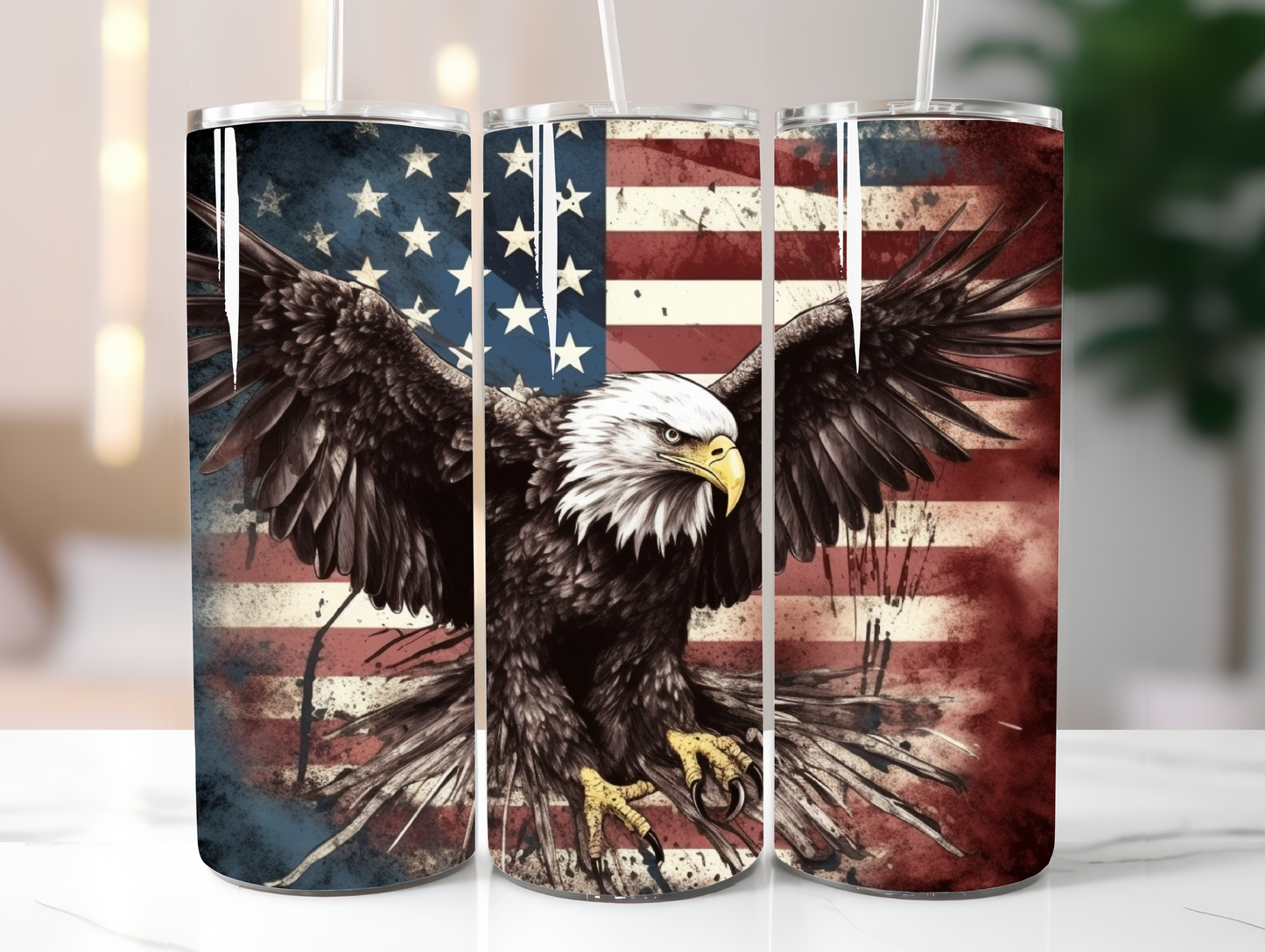 Flying Eagle American Flag Tumbler, Patriotic Tumbler, American Flag Tumbler, American Eagle Tumbler, Gift For Him, USA Flag, USA Tumbler