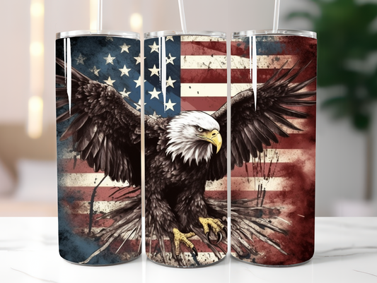 Flying Eagle American Flag Tumbler