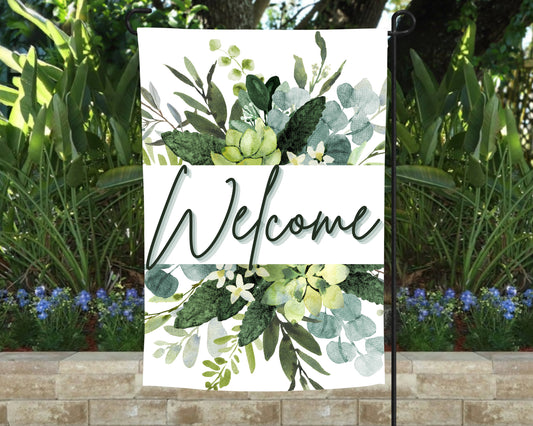 Floral Welcome Garden Flag,Yard Decor, Porch Decor, Home Decor, Garden Flag, Summer Garden Flag  Spring Garden Flag