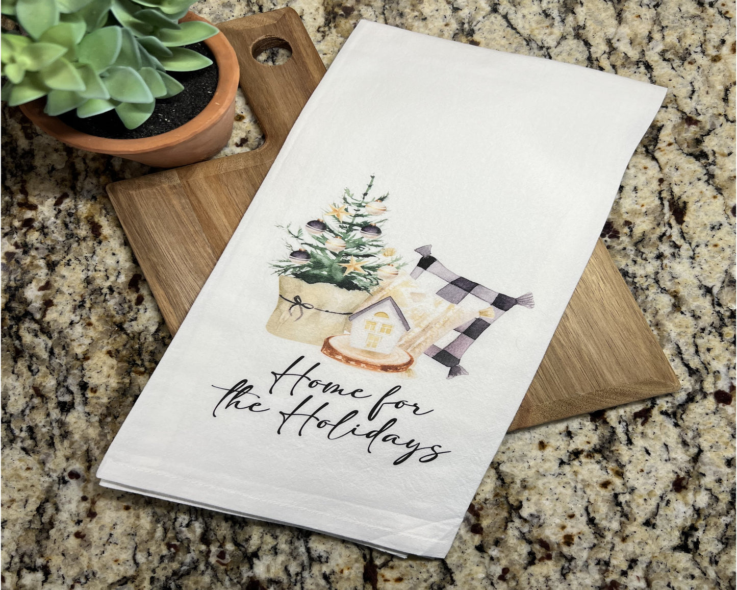 Home For The Holidays Tea Towel, Kitchen Gifts, Kitchen Decor, Home Decor, Christmas Tea Towels