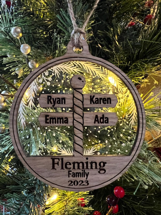 North Pole Personalized Christmas Ornament, Family Members Ornament, Personalized Gift, Christmas Ornaments