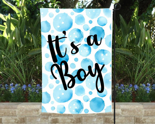 It's A Boy Polka Dots Garden Flag