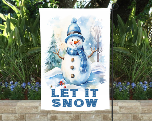Let It Snow Garden Flag, Yard Decor, Porch Decor, Home Decor, Garden Flag, Winter Garden Flag, Garden Flag Christmas