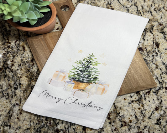 Merry Christmas Tea Towel, Kitchen Gifts, Kitchen Decor, Home Decor, Christmas Tea Towels