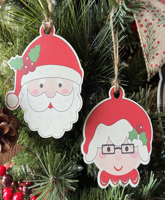 Mr & Mrs Clause Christmas Ornament, Handmade Ornaments, Christmas Ornaments Handmade, Santa Clause Ornament