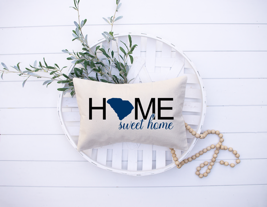 Home Sweet Home Lumbar Pillow, Porch Decor, Home Decor, Housewarming Gift, State Pillow  Farmhouse Decor  Throw Pillow, Pillow