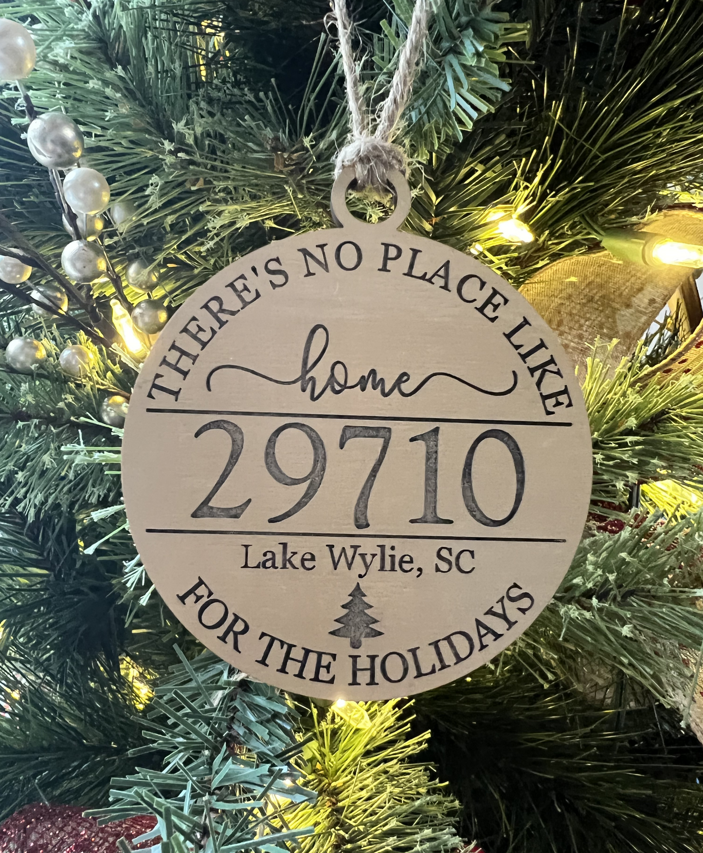 Zip Code Christmas Ornament Personalized, There's No Place Like Home, Local Gift, Christmas Ornaments, Handmade Christmas Decorations