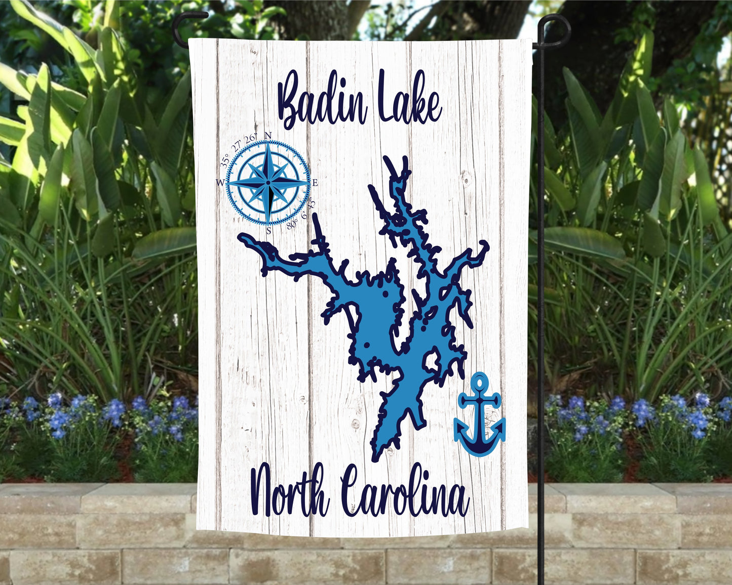 Badin Lake North Carolina Garden Flag, North Carolina, Lake, Home Decor, Garden Flag, Badin Lake, Yard Decor