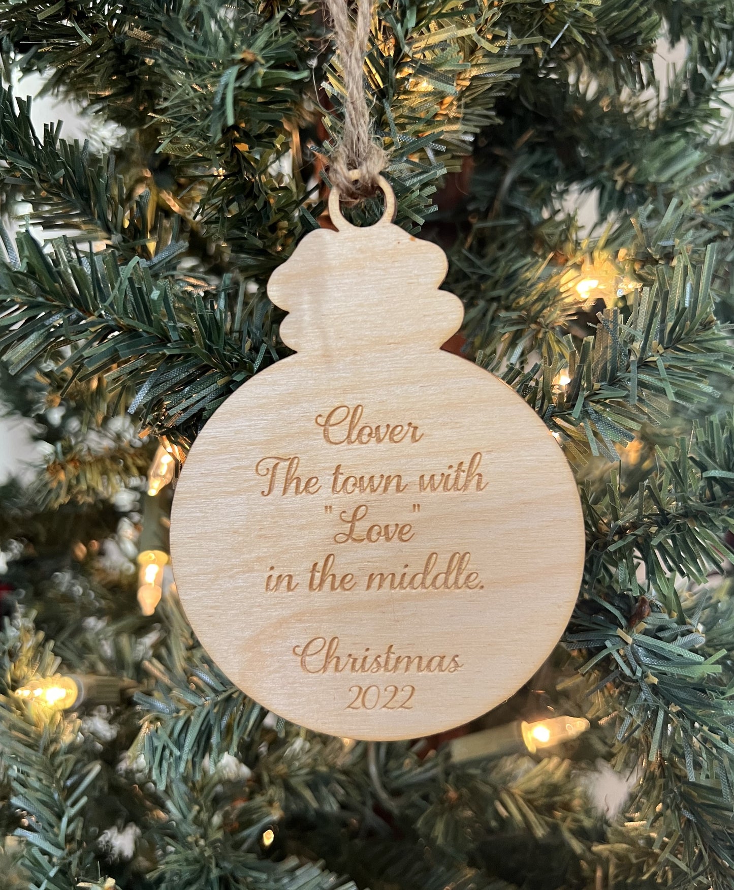 Clover SC Christmas Ornament, Christmas Ornaments, Christmas Ornaments Handmade, Local Gift, South Carolina Gifts