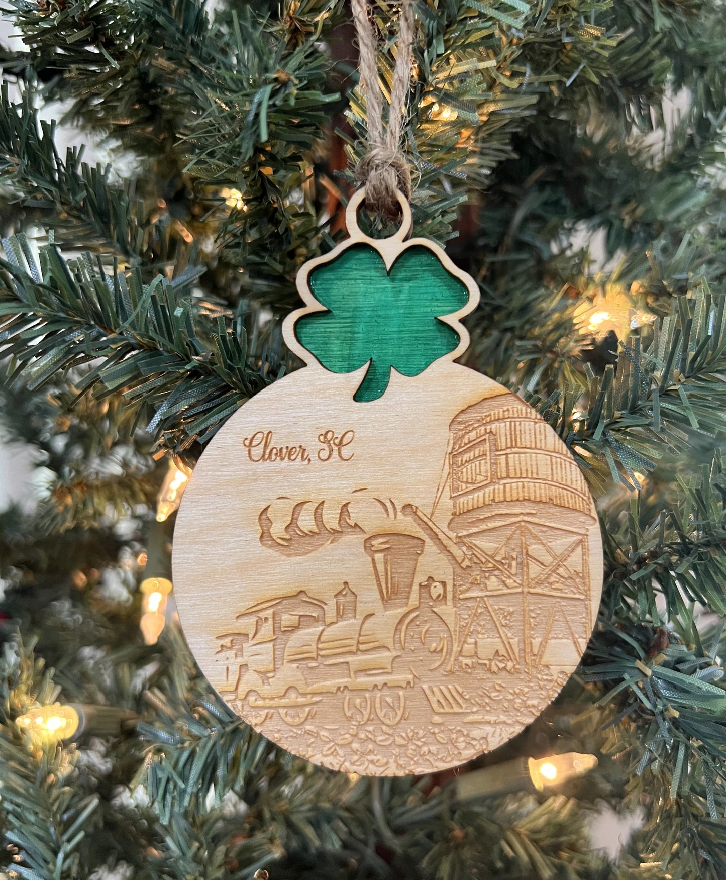 Clover SC Christmas Ornament, Christmas Ornaments, Christmas Ornaments Handmade, Local Gift, South Carolina Gifts