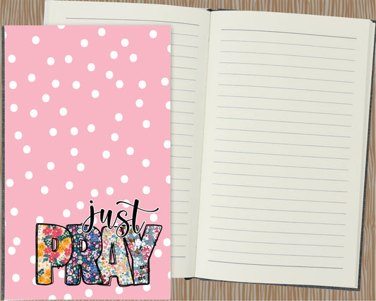 Just Pray Canvas Journal, Gift For Her, Prayer Journal, Notebook, Diary, Handmade Journal, Inspirational Journal