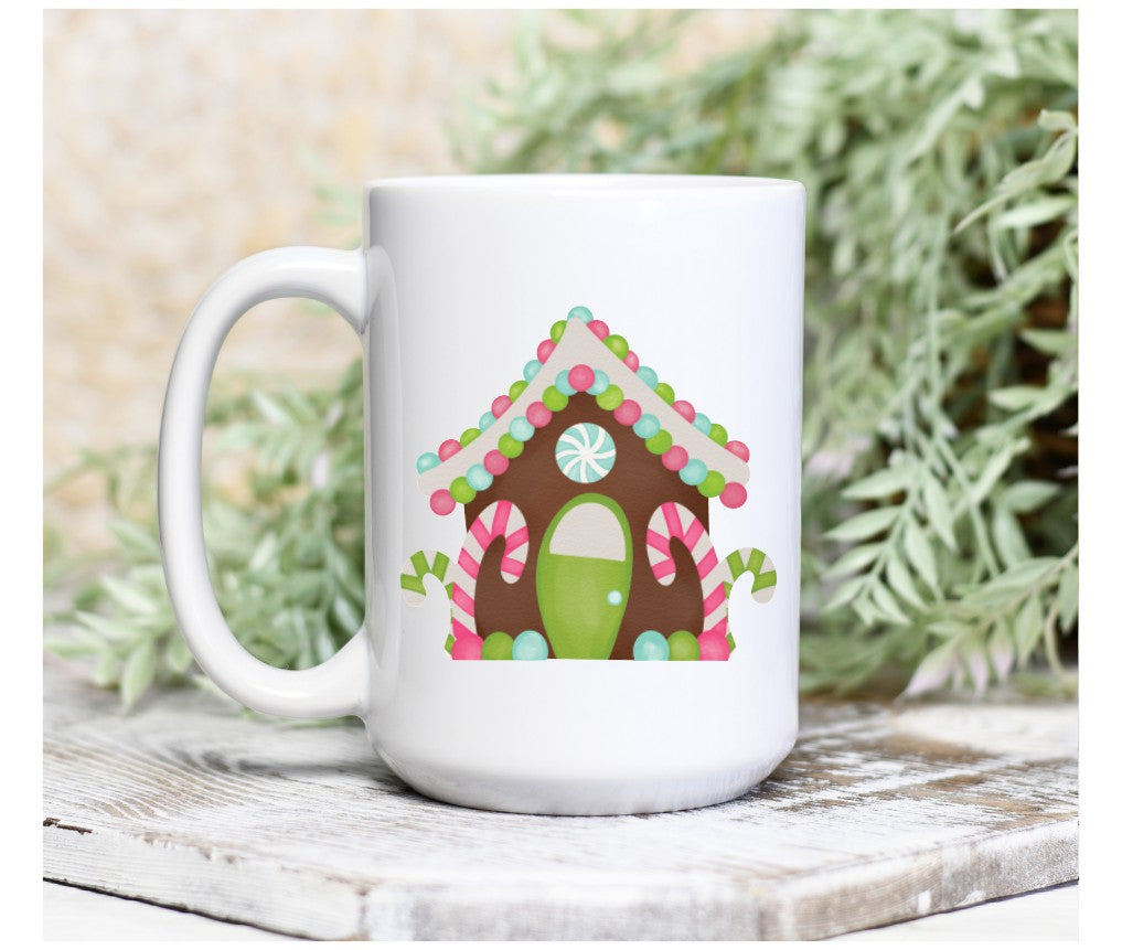 Gingerbread House Cup, Christmas Gift Idea, Gift For Her, Christmas Mug, Christmas Mug For Kids, Hot Chocolate Mug, Cocoa Mug