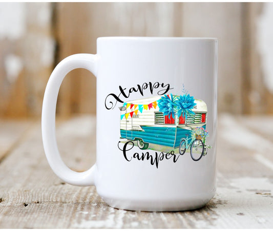 Happy Camper Cup, Camper Mug, Camping Gifts, Camper Gifts, Gift For Her, Camping Decor